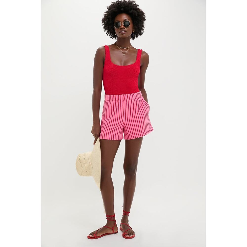 TUCKERNUCK Pink and Red Stripe Pique Wyatt Shorts Size XS NWT - Picture 4 of 8